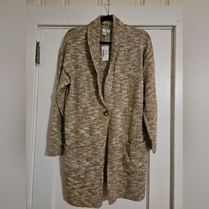 NWT Long Button Up Cardigan with Pockets
